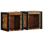 Nachtkastjes 2 stuks 40x35x40 cm massief gerecycled hout meerkleurig