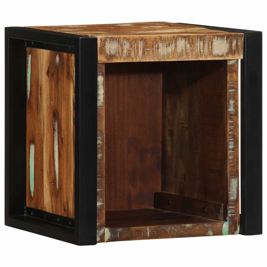 Nachtkastjes 2st 40x35x40cm massief gerecycled hout meerkleurig