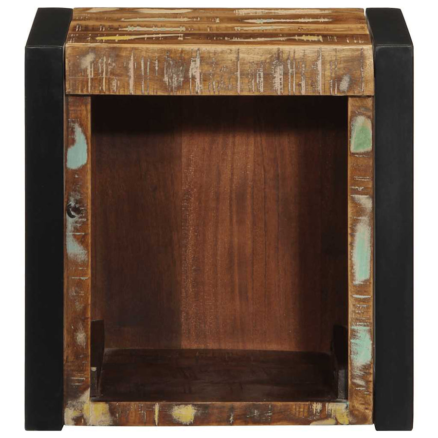 Nachtkastjes 2st 40x35x40cm massief gerecycled hout meerkleurig