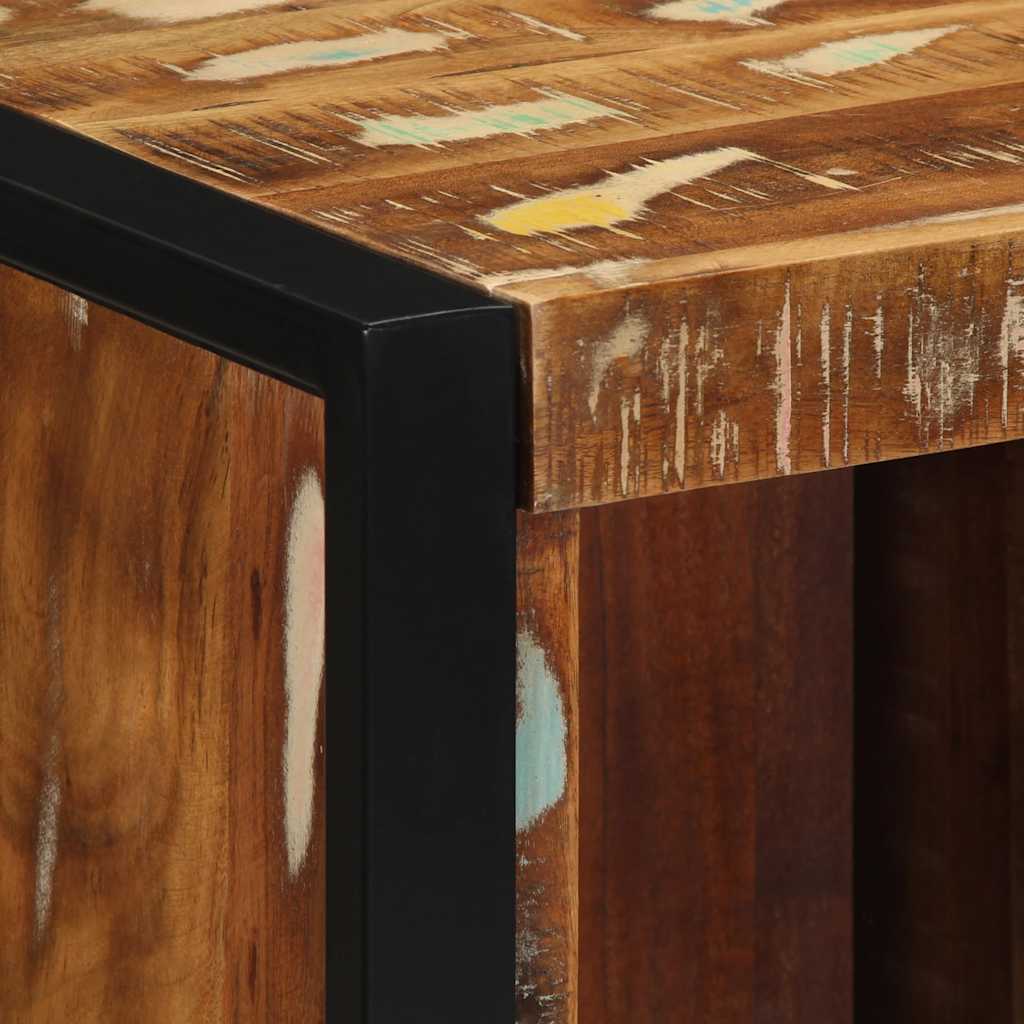 Nachtkastjes 2st 40x35x40cm massief gerecycled hout meerkleurig