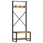 Clothing rack 80x40x190 cm solid rough mango wood