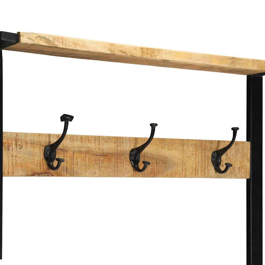 Kledingrek 80x40x190 cm massief ruw hout mango