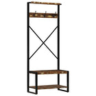 Kledingrek 80x40x190 cm massief gerecycled hout meerkleurig