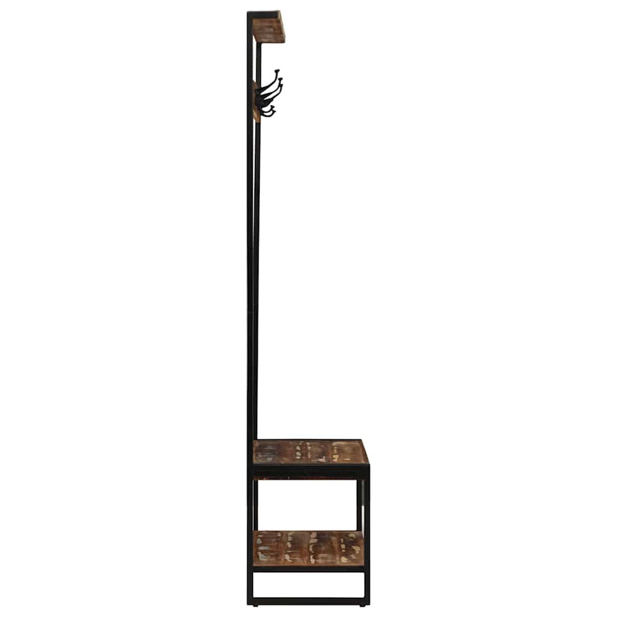 Kledingrek 80x40x190 cm massief gerecycled hout meerkleurig