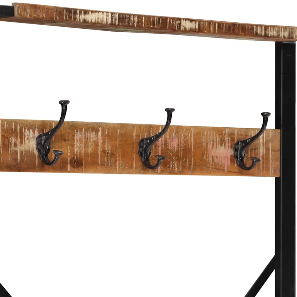 Kledingrek 80x40x190 cm massief gerecycled hout meerkleurig