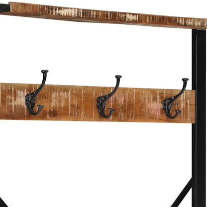 Kledingrek 80x40x190 cm massief gerecycled hout meerkleurig