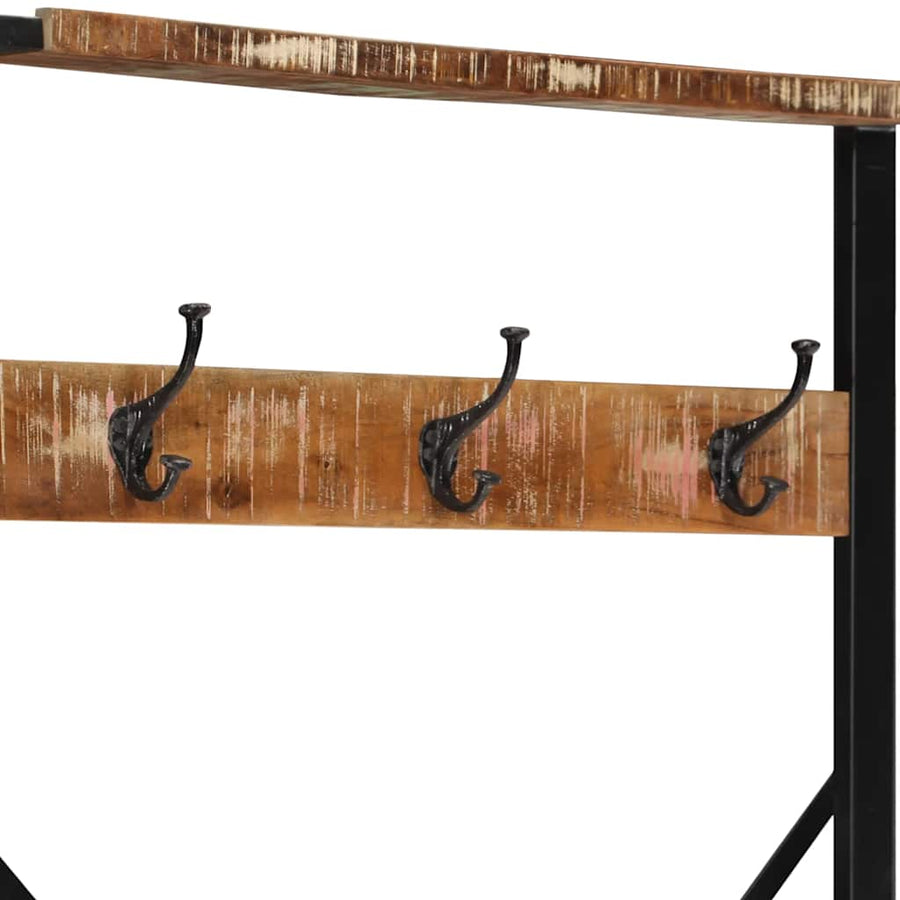Kledingrek 80x40x190 cm massief gerecycled hout meerkleurig
