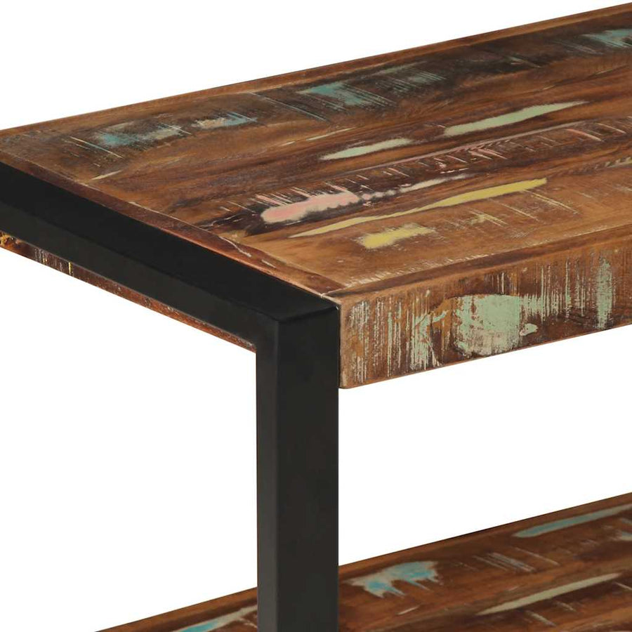 Kledingrek 80x40x190 cm massief gerecycled hout meerkleurig