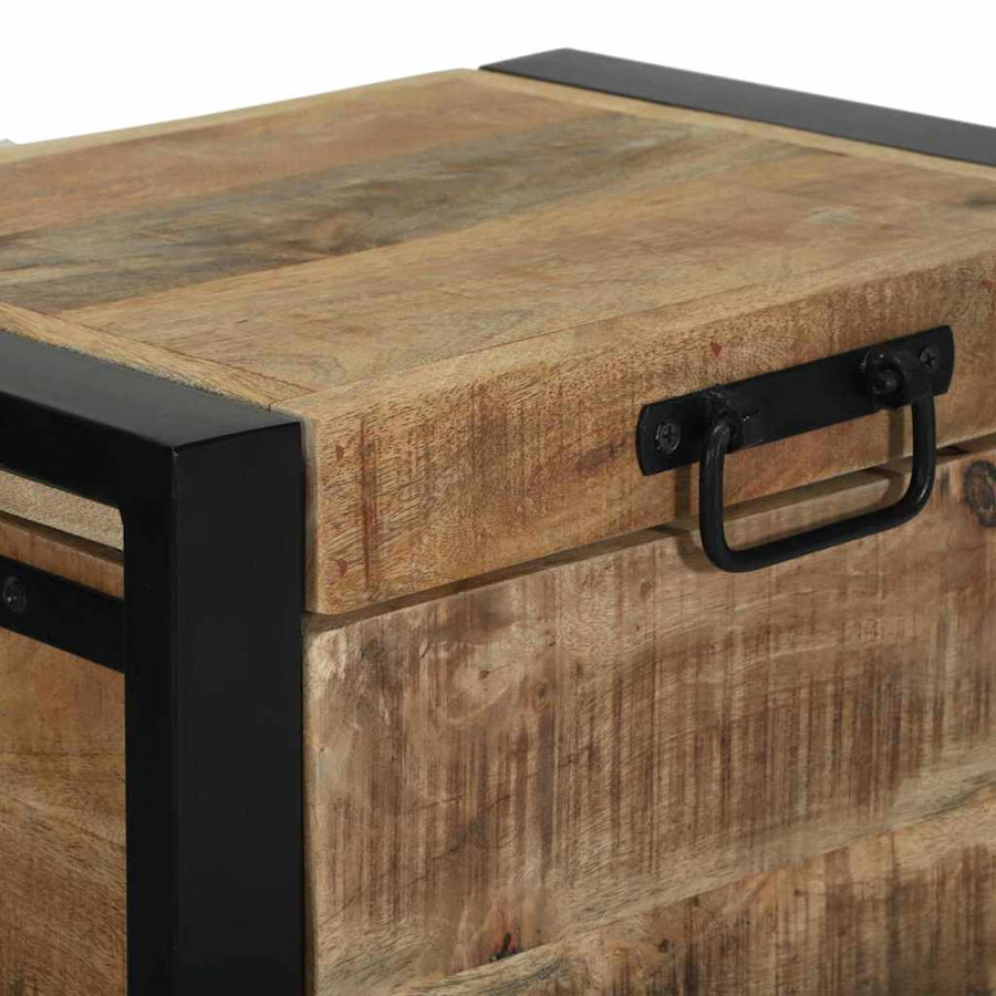 Opbergkisten Met Opslag Bruin Massief Mangohout 40 x 30 x 30 cm Massief ruw mangohout