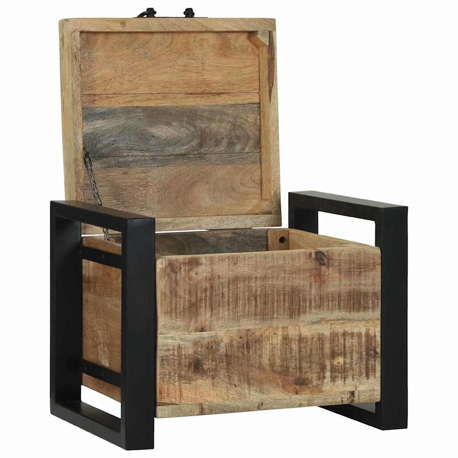 Opbergkisten Met Opslag Bruin Massief Mangohout 40 x 30 x 30 cm Massief ruw mangohout