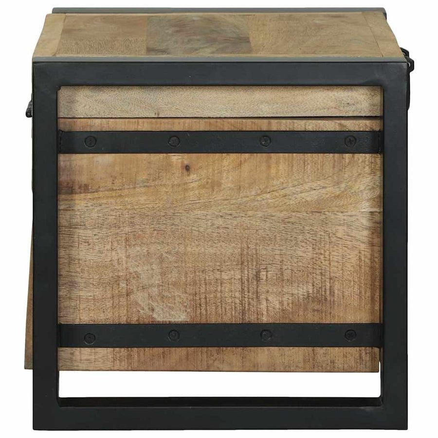 Opbergkisten Met Opslag Bruin Massief Mangohout 40 x 30 x 30 cm Massief ruw mangohout