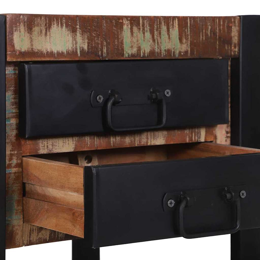 Bijzettafel Multikleur 40 x 40 x 80 cm Massief Gerecycled Hout