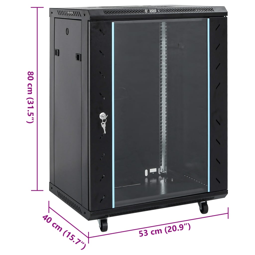 Netwerkkast 15U 19" IP20 53x40x80 cm zwart