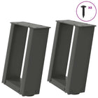Coffee table legs 2 pcs U-shaped 30x(30-31) cm steel anthracite