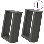 Salontafelpoten 2 st U-vormig 30x30 cm staal antraciet