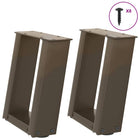 Coffee table legs 2 pcs U-shaped 30x(30-31) cm natural steel