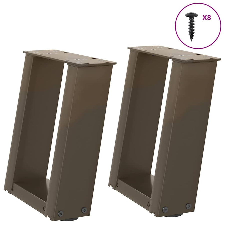 Salontafelpoten 2 St U-Vormig Staal 30 x (30-31) cm Naturel