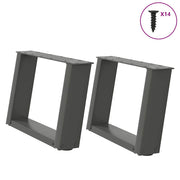 Tafelpoten U-vormig 40x30 cm staal antraciet 2 stuks