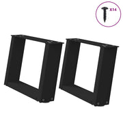 Salontafelpoten U-vorm 50x30-31 cm staal zwart 2 stuks