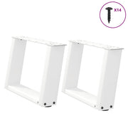 Salontafelpoten 2 st U-vormig 50x30 cm staal wit