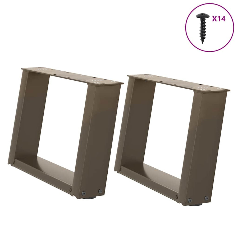 Salontafelpoten 2 St U-Vormig Staal 50 x (30-31) cm Naturel