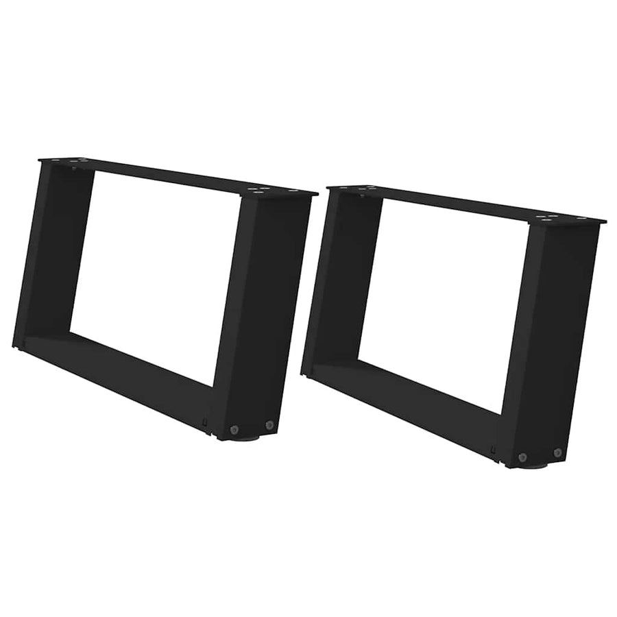 Salontafelpoten 2 st U-vormig 60x(30-31) cm staal zwart