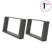 Salontafelpoten 2 st U-vormig 60x30 cm staal antraciet