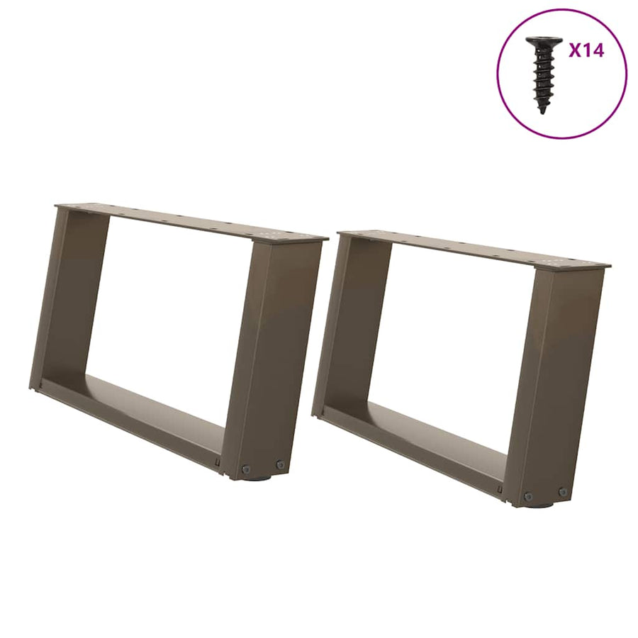 Salontafelpoten 2 St U-Vormig Staal 60 x (30-31) cm Naturel