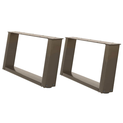 Salontafelpoten 2 St U-Vormig Staal 60 x (30-31) cm Naturel