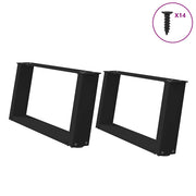 Salontafelpoten U-vormig 70x30-31 cm staal zwart