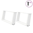 Coffee table legs 2 pcs U-shaped 70x(30-31) cm steel white