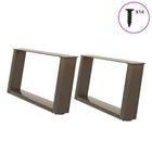 Tafelpoten U-vormig 70x30 cm staal bruin