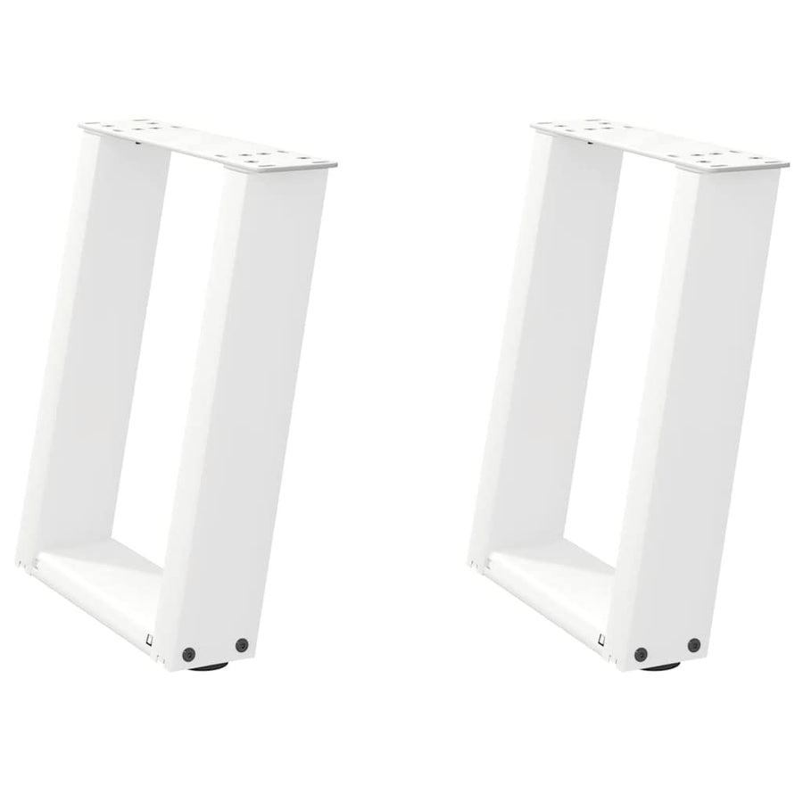 Salontafelpoten 2 st U-vormig 28x(42-43) cm staal wit