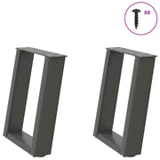 Salontafelpoten 2 st U-vormig 28x43 cm staal antraciet