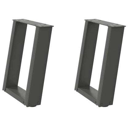 Salontafelpoten 2 st U-vormig 28x(42-43) cm staal antraciet