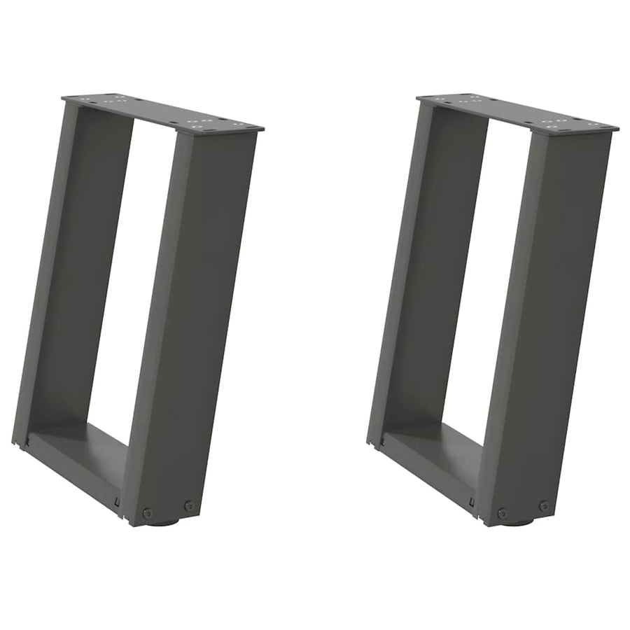Salontafelpoten 2 st U-vormig 28x(42-43) cm staal antraciet