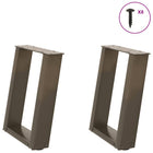 Coffee table legs 2 pcs U-shaped 28x(42-43) cm steel natural