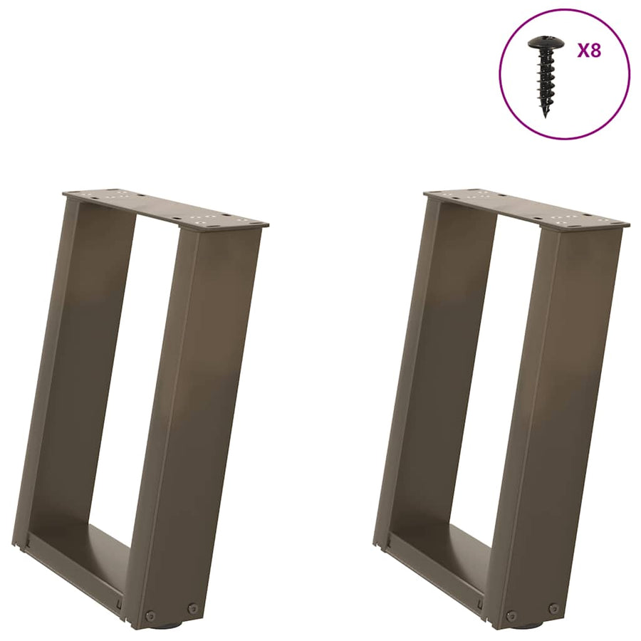 Salontafelpoten 2 St U-Vormig Staal 28 x (42-43) cm Naturel