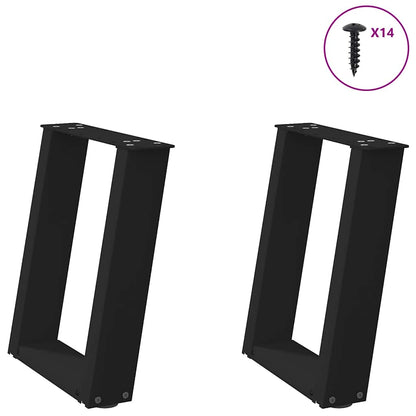 Salontafelpoten 2 st U-vormig 38x(42-43) cm staal zwart
