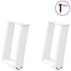 Coffee table legs 2 pcs U-shaped 38x(42-43) cm steel white