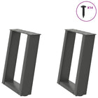 Tafelpoten U-vormig 38x42 cm staal antraciet 2 stuks