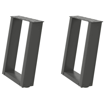 Salontafelpoten 2 st U-vormig 38x(42-43) cm staal antraciet