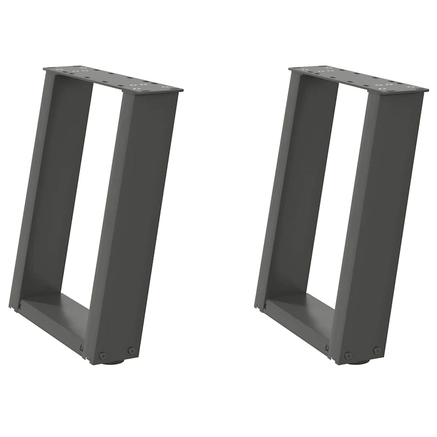 Salontafelpoten 2 st U-vormig 38x(42-43) cm staal antraciet