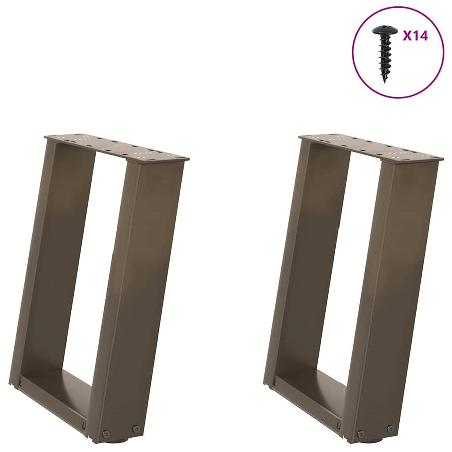 Salontafelpoten 2 St U-Vormig Staal 38 x (42-43) cm Naturel