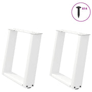 Salontafelpoten 2 st U-vormig 50x42 cm staal wit