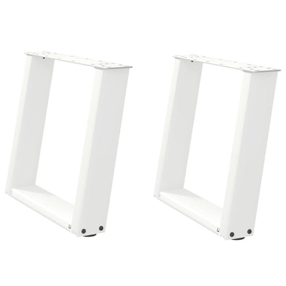 Salontafelpoten 2 st U-vormig 50x(42-43) cm staal wit