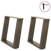 Salontafelpoten U-vormig 50x42 cm staal 2 stuks