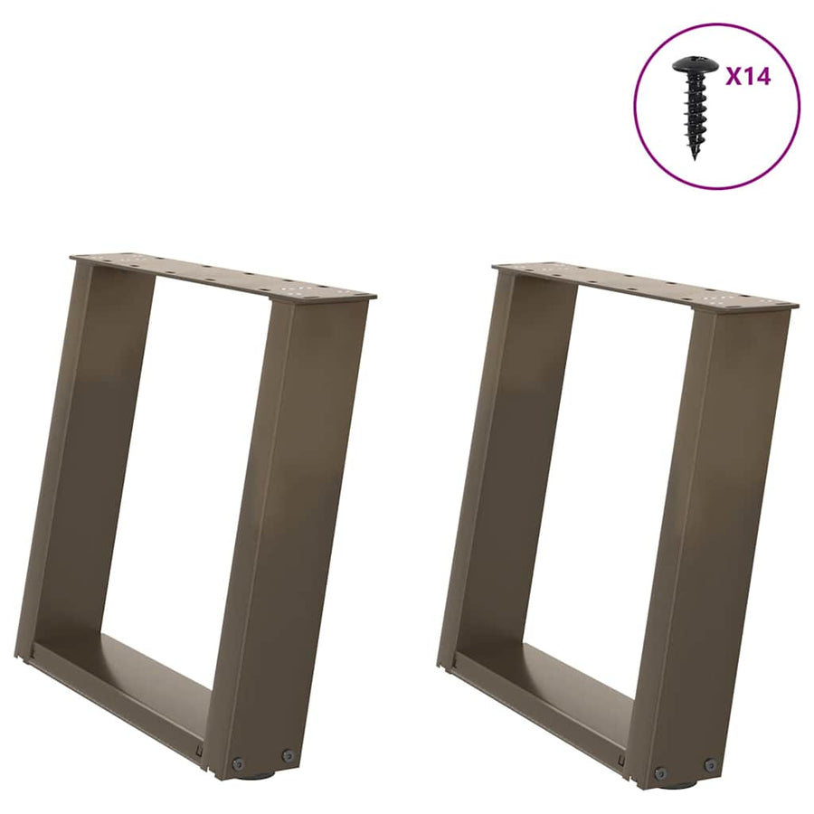 Salontafelpoten 2 St U-Vormig Staal 50 x (42-43) cm Naturel