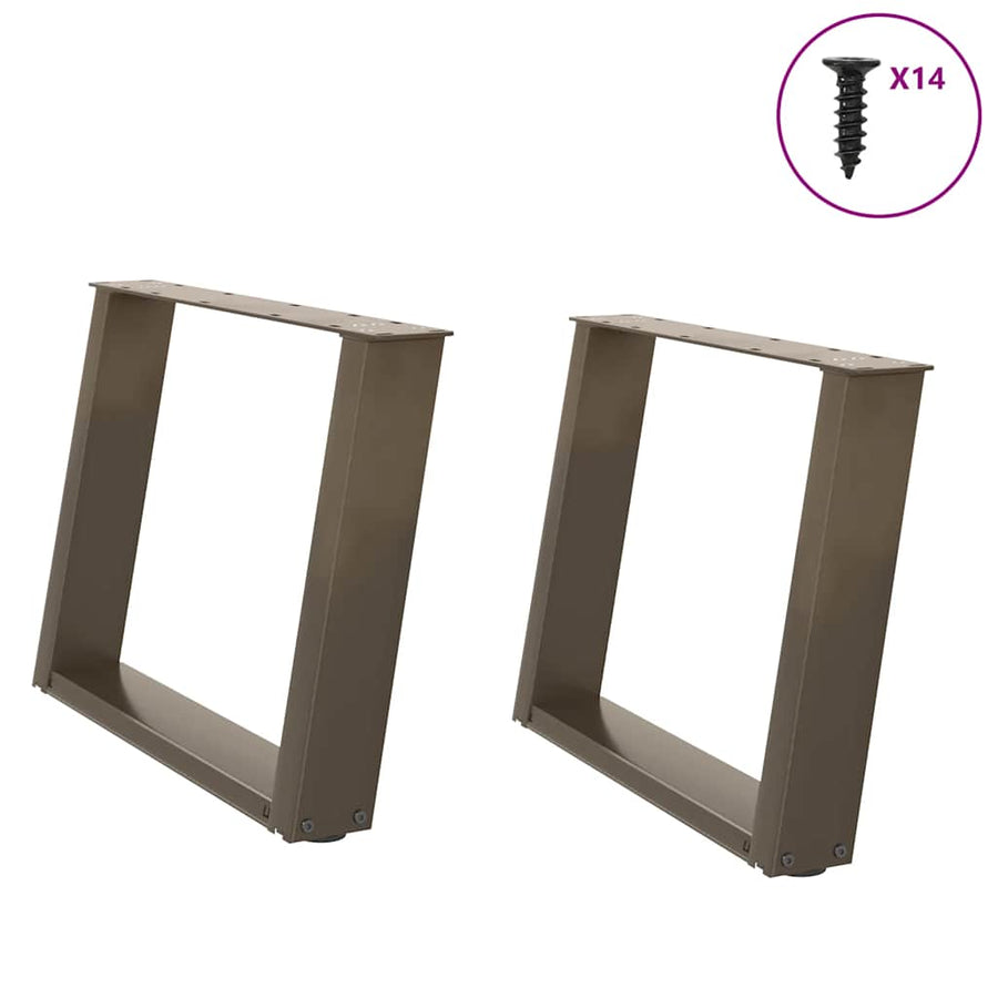 Salontafelpoten 2 St U-Vormig Staal 60 x (42-43) cm Naturel