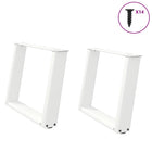Coffee table legs 2 pcs U-shaped 70x(42-43) cm steel white